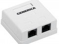 Розетка информационная RJ45 кат.5е UTP 2 порта настенная GENERICA ITK CS2-1C5EU-22-G