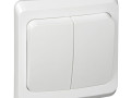 Выключатель 2-кл. СП Этюд 10А IP20 с подсветкой бел. SE BC10-006B
