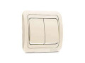 Выключатель 2-кл. СП Mimoza 10А IP20 крем./крем. Makel 25003