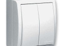 Выключатель 2-кл. ОП Simon 15 Aqua 10А IP54 с подсветкой винтов. зажим бел. Simon 1594399-030