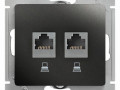 Розетка компьютерная 2-м Glossa RJ45 кат.5E механизм антрацит SE GSL000785KK