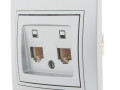 Розетка компьютерная 2-м СП Mira RJ45 сер. метал. LEZARD 701-1010-141