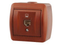 Розетка компьютерная 1-м ОП Nata RJ45 вишня LEZARD 710-0600-139