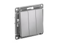 Выключатель 3-кл. СП AtlasDesign 10А IP20 (сх. 1+1+1) 10AX механизм алюм. SE ATN000331