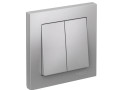 Выключатель 2-кл. СП AtlasDesign 10А IP20 (сх. 5) 10AX в сборе алюм. SE ATN000352