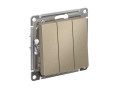 Выключатель 3-кл. СП AtlasDesign 10А IP20 (сх. 1+1+1) 10AX механизм шампань SE ATN000531