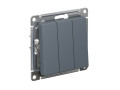 Выключатель 3-кл. СП AtlasDesign 10А IP20 (сх. 1+1+1) 10AX механизм грифель SE ATN000731