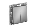 Переключатель проходной 2-кл. СП AtlasDesign 10А IP20 (сх. 6/2) 10AX механизм сталь SE ATN000965