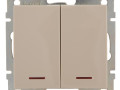 Выключатель 2-кл. СП Rain IP20 с подсветкой механизм крем. LEZARD 703-0388-112