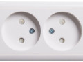 Розетка 2-м ОП Хит 16А IP20 без заземл. защ. шторки бел. SE RA16-233-B