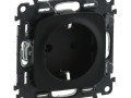 Розетка 1-м СП Valena Allure 16А IP20 250В 2P+E защ. шторки безвинтов. клеммы с лицев. панелью механизм антрацит Leg 753930