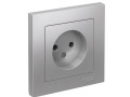 Розетка 1-м СП AtlasDesign 16А IP20 без заземл. в сборе алюм. SE ATN000340
