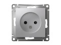 Розетка 1-м СП AtlasDesign 16А IP20 без заземл. защ. шторки механизм алюм. SE ATN000349