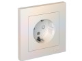 Розетка 1-м СП AtlasDesign 16А IP20 с заземл. защ. шторки в сборе жемчуж. SE ATN000444