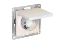 Розетка 1-м СП AtlasDesign 16А IP20 с заземл. защ. шторки с крышкой механизм жемчуж. SE ATN000446