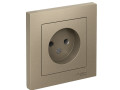 Розетка 1-м СП AtlasDesign 16А IP20 без заземл. в сборе шампань SE ATN000540