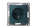 Розетка 1-м СП AtlasDesign 16А IP20 с заземл. механизм изумруд SE ATN000843