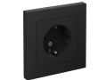 Розетка 1-м СП AtlasDesign 16А IP20 с заземл. защ. шторки в сборе карбон SE ATN001044