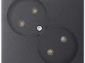 Розетка 2-м СП Simon 24 16А IP20 2х2P без защ. шторок механизм графит Simon 2450457-038