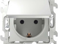 Розетка 1-м СП Simon 24 16А IP44 2P+E Push&Go механизм бел. Simon 2420448-030