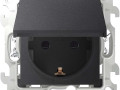 Розетка 1-м СП Simon 24 16А IP44 2P+E Push&Go механизм графит Simon 2420448-038