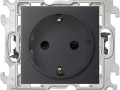 Розетка 1-м СП Simon 24 16А IP20 2P+E Push&Go защ. шторки механизм графит Simon 2420432-038