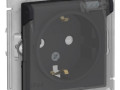 Розетка 1-м СП AtlasDesign Aqua 16А IP44 с заземл. защ. шторки с прозр. крышкой механизм карбон SE ATN441046