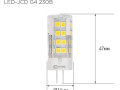 Лампа светодиодная LED-JCD 6Вт капсульная прозрачная 4000К нейтр. бел. G4 570лм 230В IN HOME 4690612036144