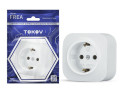 Розетка 1-м ОП Frea 16А IP20 250В с заземл. АБС-пластик бел. TOKOV ELECTRIC TKE-FR-R1Z-C01