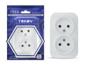 Розетка 2-м ОП Frea 16А IP20 250В без заземл. АБС-пластик бел. TOKOV ELECTRIC TKE-FR-R2-C01