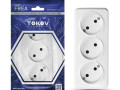 Розетка 3-м ОП Frea 16А IP20 250В без заземл. АБС-пластик бел. TOKOV ELECTRIC TKE-FR-R3-C01