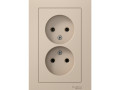 Розетка 2-м. AtlasDesign 16А без заземл. в сборе песочн. SE ATN001220