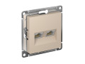 Розетка компьютерная 2-м AtlasDesign RJ45+RJ45 кат.5E механизм песочн. SE ATN001285