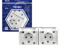 Розетка 2-м ОП Nix 16А IP54 250В с заземл. с прозр. крышкой бел. TOKOV ELECTRIC TKE-NX-R2Z-C01T-IP54