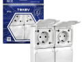Розетка 4-м ОП Nix 16А IP54 250В с заземл. с крышкой бел. TOKOV ELECTRIC TKE-NX-R4Z-C01-IP54