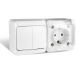 Блок ОП Nix (розетка 16А 250В с заземл. 2-кл. выкл. 10А) IP54 бел. TOKOV ELECTRIC TKE-NX-V2RZ-C01T-IP54