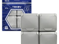 Розетка 4-м ОП Nix 16А IP54 250В с заземл. с крышкой сер. TOKOV ELECTRIC TKE-NX-R4Z-C06-IP54