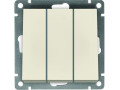 Выключатель 3-кл. СП Афина 10А IP20 механизм сл. кость (ivory) Universal A0043-I