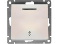 Переключатель проходной 1-кл. СП Афина 10А IP20 с подсветкой механизм жемчуж. Universal A0125-OBr