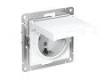 Розетка AtlasDesign 16А IP20 с заземл. защ. шторки с крышкой механизм лотос SE ATN001346