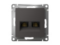 Розетка компьютерная 2-м AtlasDesign RJ45+RJ45 кат.5E механизм базальт SE ATN001485