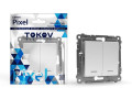 Выключатель 2-кл. СП Pixel 10А IP20 с индикатором механизм бел. TOKOV ELECTRIC TKE-PX-V2I-C01