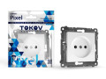 Розетка 1-м СП Pixel 16А IP20 без заземл. защ. шторки механизм бел. TOKOV ELECTRIC TKE-PX-R1SF-C01