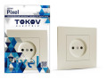 Розетка 1-м СП Pixel 16А IP20 без заземл. в сборе беж. TOKOV ELECTRIC TKE-PX-R1F-C02
