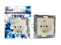 Розетка 1-м СП Pixel 16А IP20 с заземл. механизм беж. TOKOV ELECTRIC TKE-PX-R1Z-C02