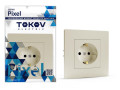 Розетка 1-м СП Pixel 16А IP20 с заземл. защ. шторки в сборе беж. TOKOV ELECTRIC TKE-PX-R1FZSF-C02