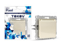 Розетка 1-м СП Pixel 16А IP20 с заземл. защ. шторки с крышкой механизм беж. TOKOV ELECTRIC TKE-PX-R1ZSW1-C02