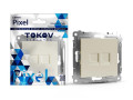 Розетка компьютерная 2-м СП Pixel RJ45 кат.5E механизм беж. TOKOV ELECTRIC TKE-PX-RC2-C02