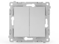 Переключатель проходной 2-кл. СП Pixel 10А IP20 механизм алюм. TOKOV ELECTRIC TKE-PX-P2-C03