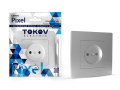 Розетка 1-м СП Pixel 16А IP20 без заземл. в сборе алюм. TOKOV ELECTRIC TKE-PX-R1F-C03